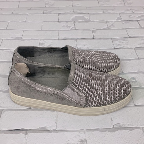 Skechers Street Air Cushioned Foam shoes sneakers Silver stud metallic Slip on - Picture 2 of 12